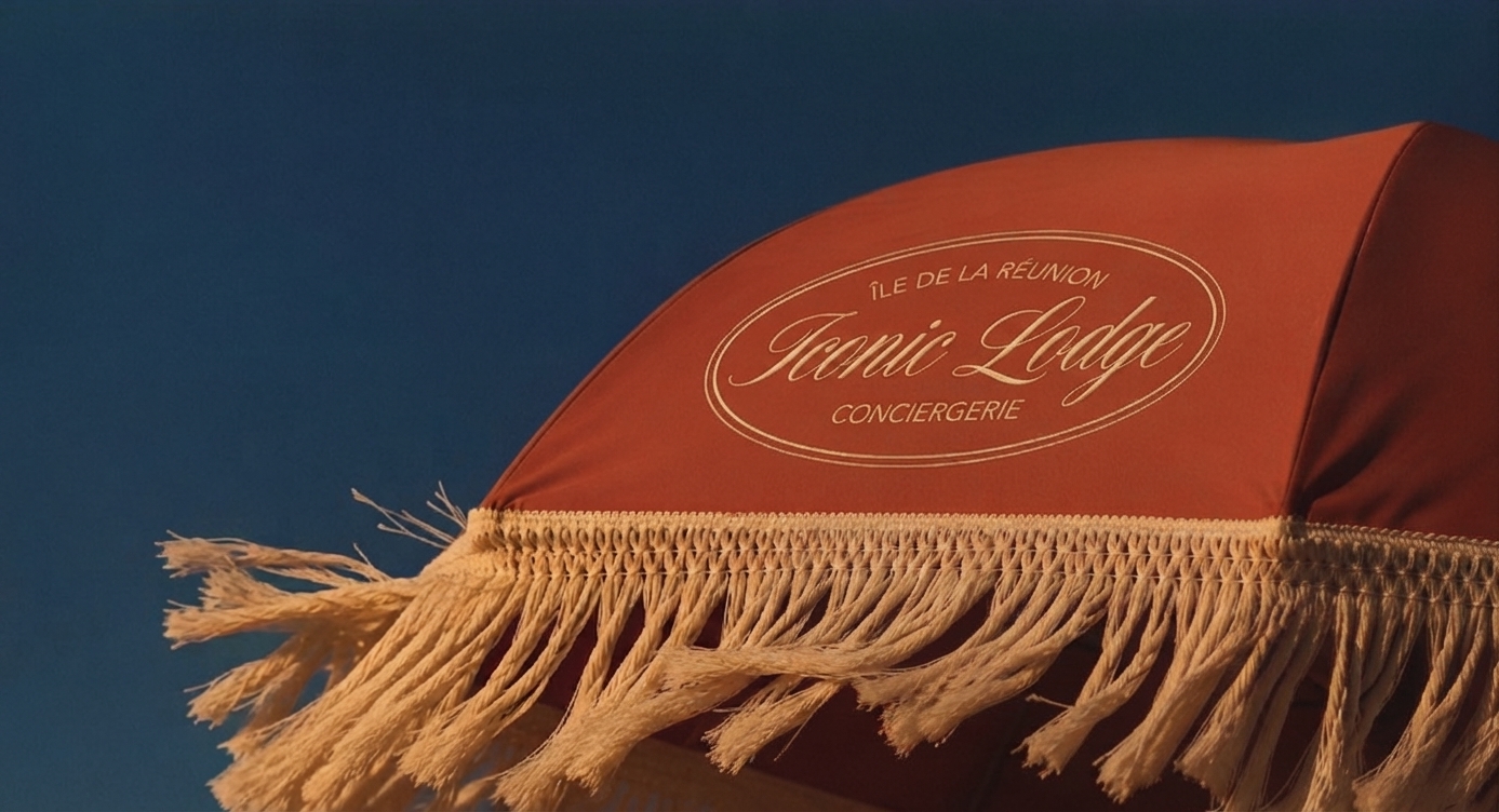 Parasol de la conciergerie immobilière Iconic Lodge à l'île de la Réunion